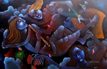 インド人 Painting - クリシュナリラ 2 インド